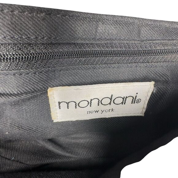 Mondani New York faux leather black shoulder bag purse‎ preppy chic - Picture 5 of 8
